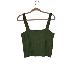 NWT Uncharted Threads dusty olive green knit cropped tank top size medium